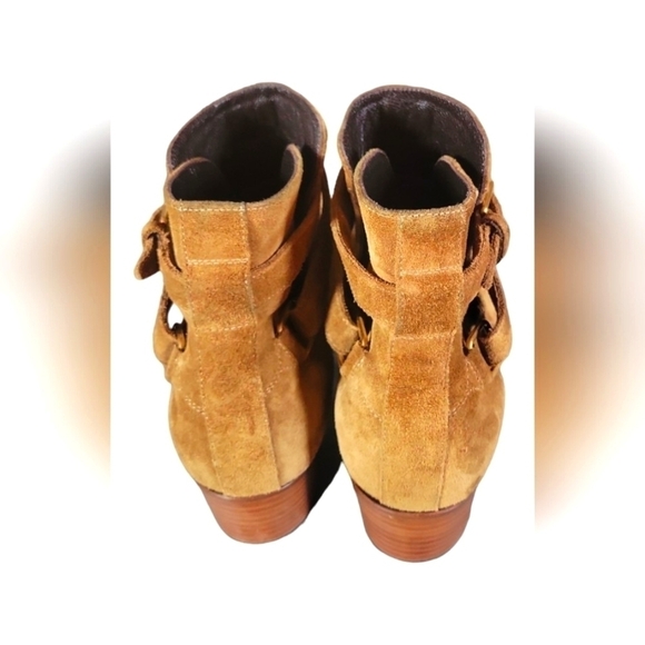 Saint Laurent Sotto Leather Suede Almond Toes 2" Heels Ankle Bootie Sz 35 1/2 - Picture 3 of 13